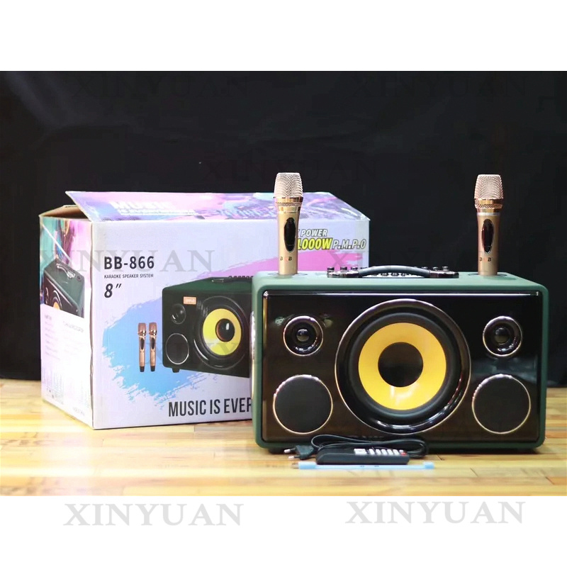 Karaoke Speaker System 100W Rgb - Karaoke Speaker, 8-Inch Wooden HIFI Bass