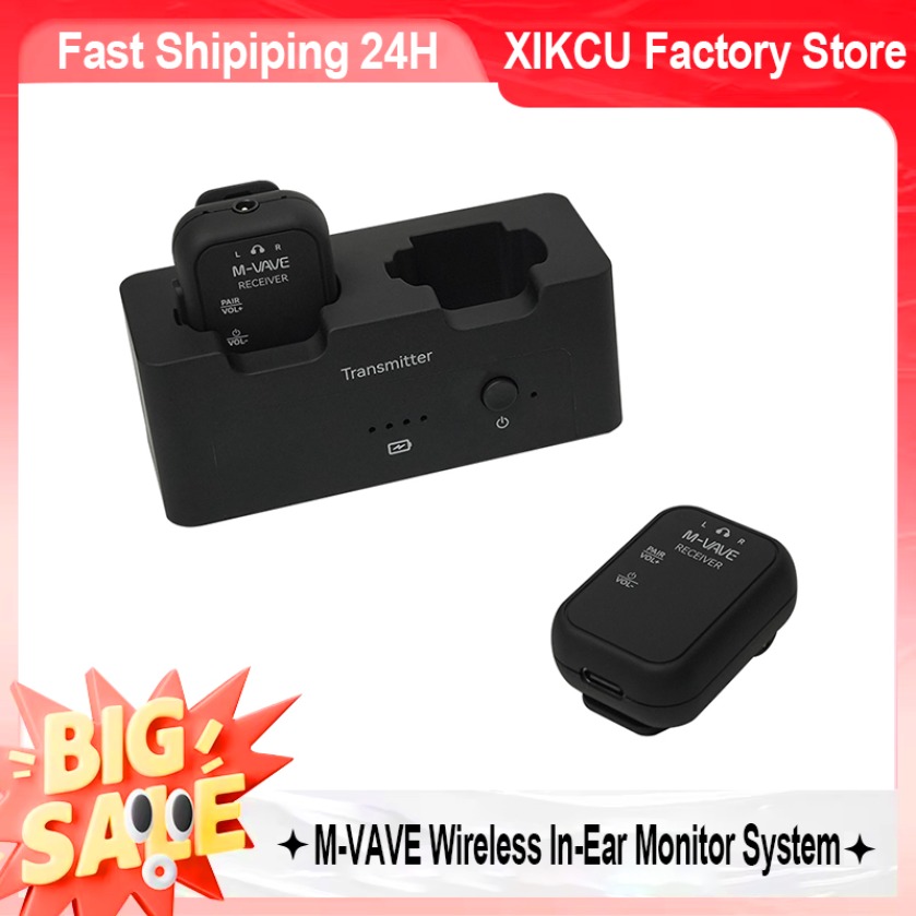 Wireless Lavalier Microphone Dual Receiver - M-VAVE SWS12 Dual Receiver Wireless IEM