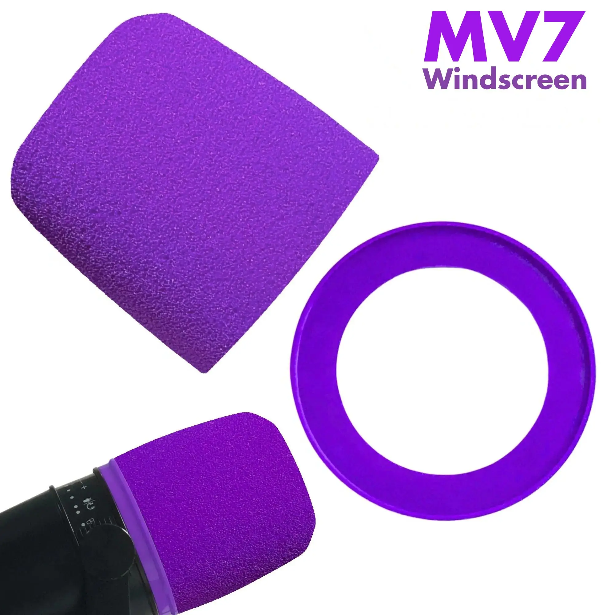 Microphone Pop Filter Foam Windscreen - MV7 Foam for Shure MV7, MV7i,
