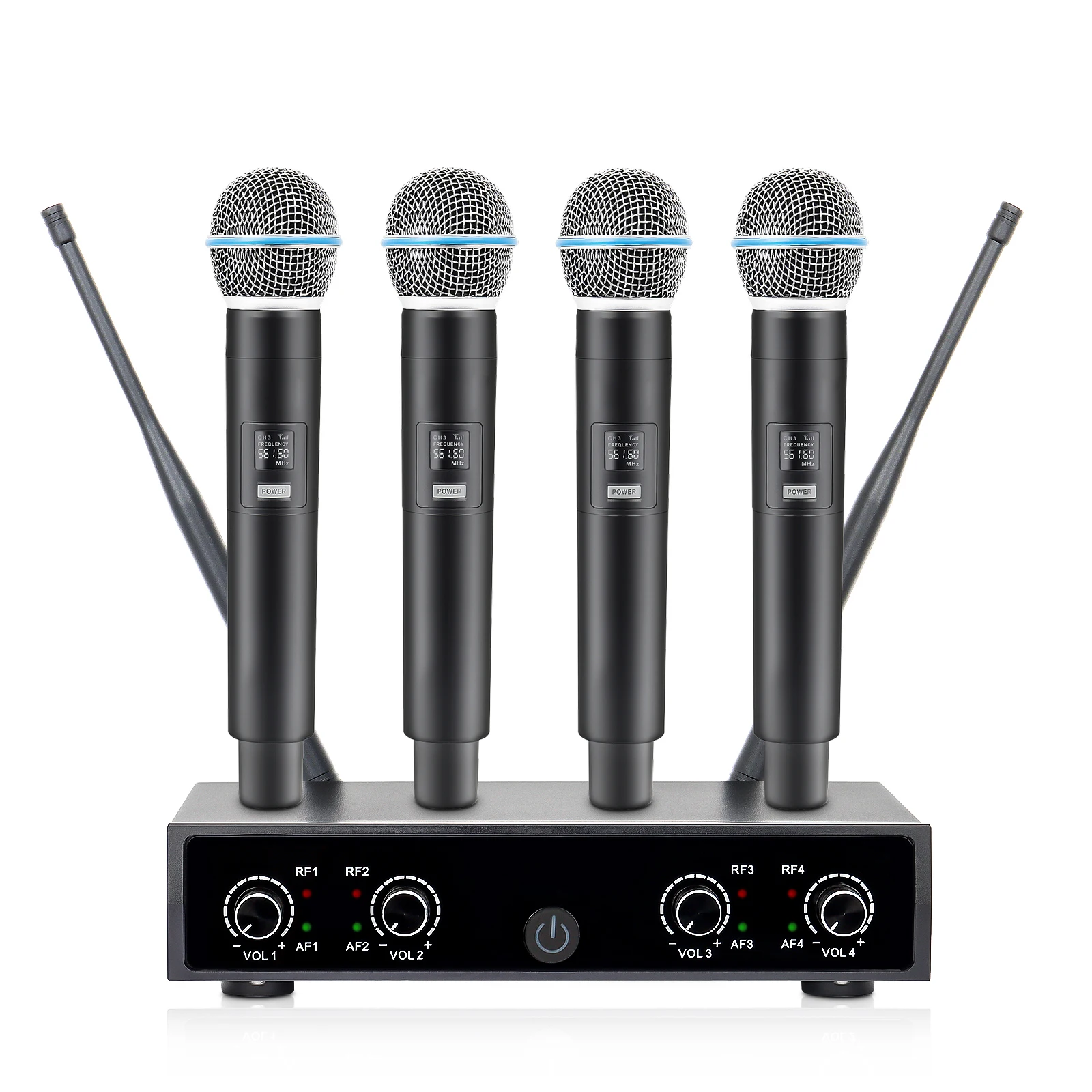 Wireless Lavalier Microphone Dual Receiver - Metal UHF Wireless Microphone System Dual