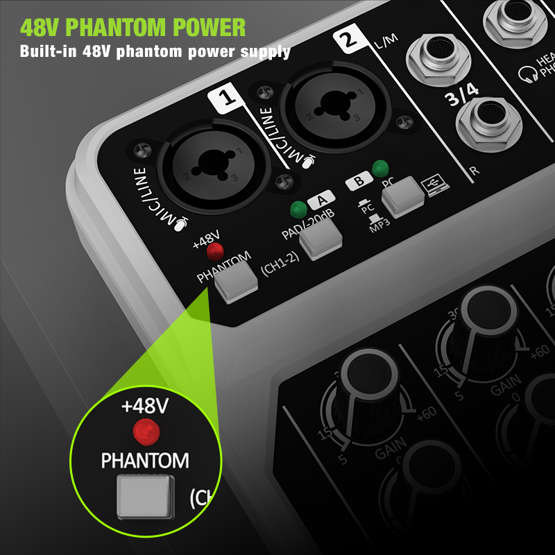 4-Channel Audio Mixer Console  - Karaoke Amplifier Mixer Bluetooth ulasan dan harga