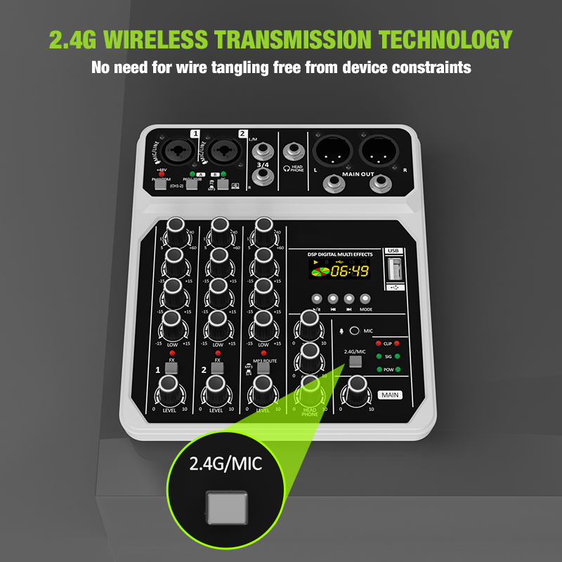 4-Channel Audio Mixer Console  - Karaoke Amplifier Mixer Bluetooth ulasan dan harga
