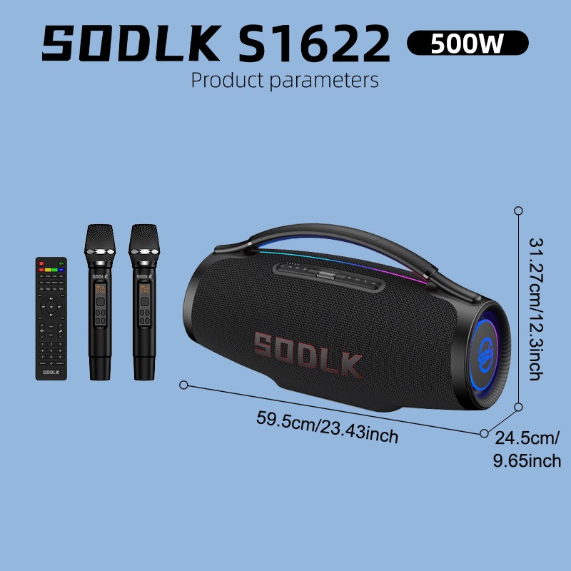 SODLK S1622 500W Outdoor Bluet - Karaoke Machine Portable With 2 Mic ulasan dan harga