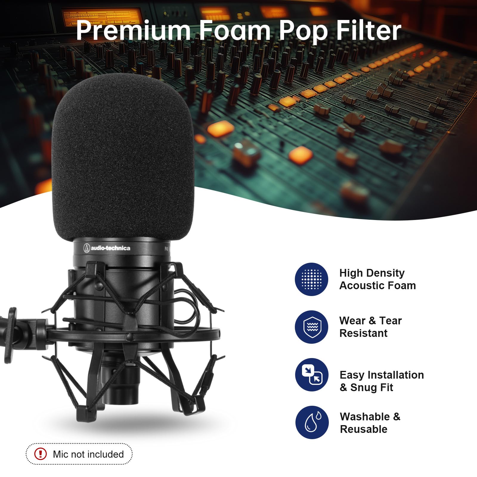Pop Filter/Windscreen for Audi - Microphone Pop Filter Foam Windscreen ulasan dan harga