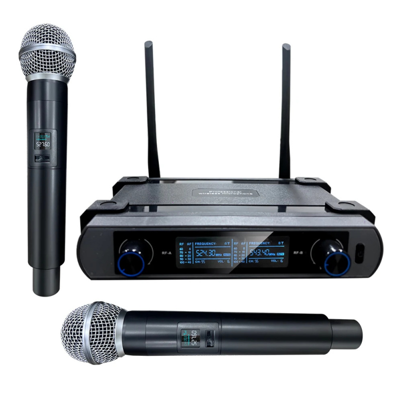 Professional 2 Channel UHF Wir - Uhf Wireless Microphone System Dual Channel ulasan dan harga