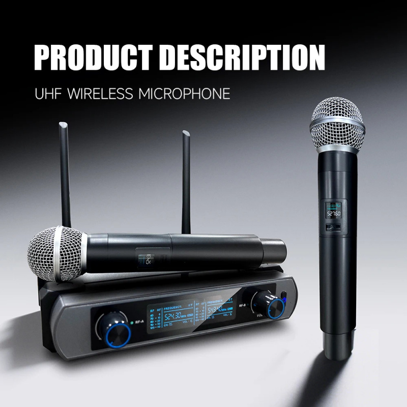 Professional 2 Channel UHF Wir - Uhf Wireless Microphone System Dual Channel ulasan dan harga