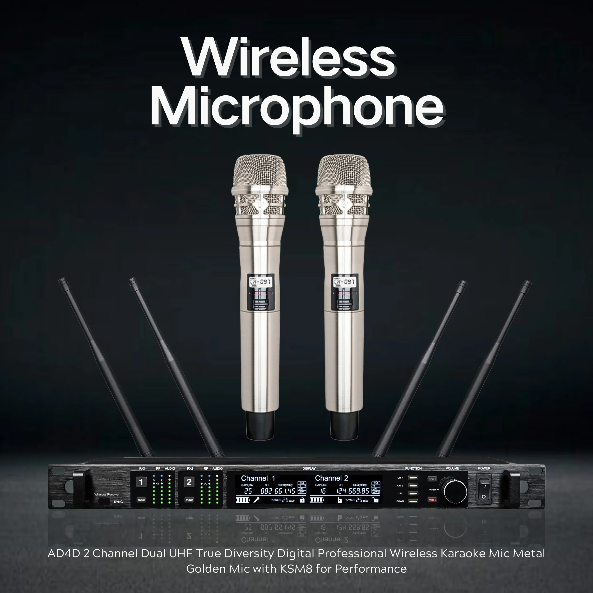 Best EIF AD4D Handheld Lavalie - Wireless Lavalier Microphone Dual Receiver ulasan dan harga