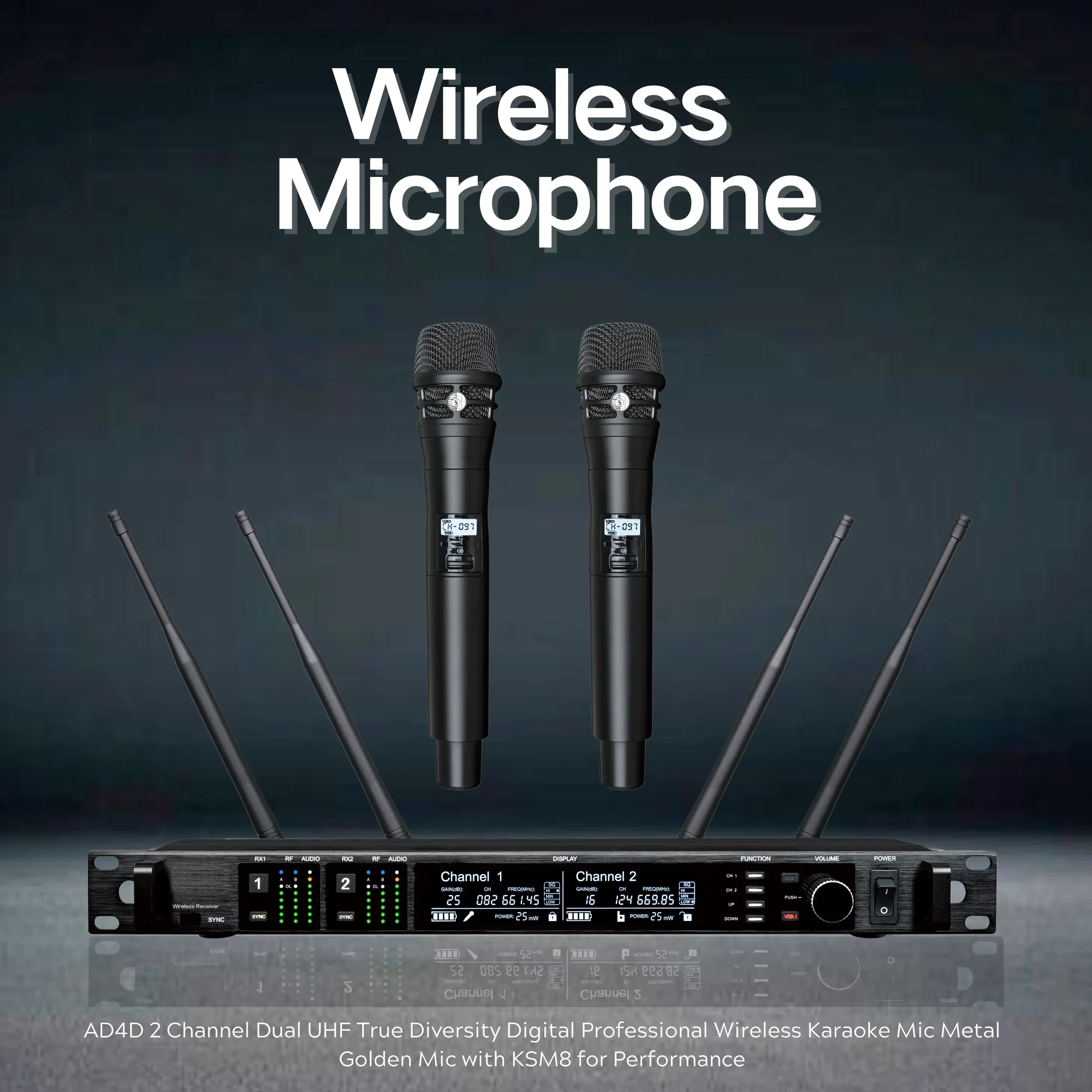 Best EIF AD4D Handheld Lavalie - Wireless Lavalier Microphone Dual Receiver ulasan dan harga