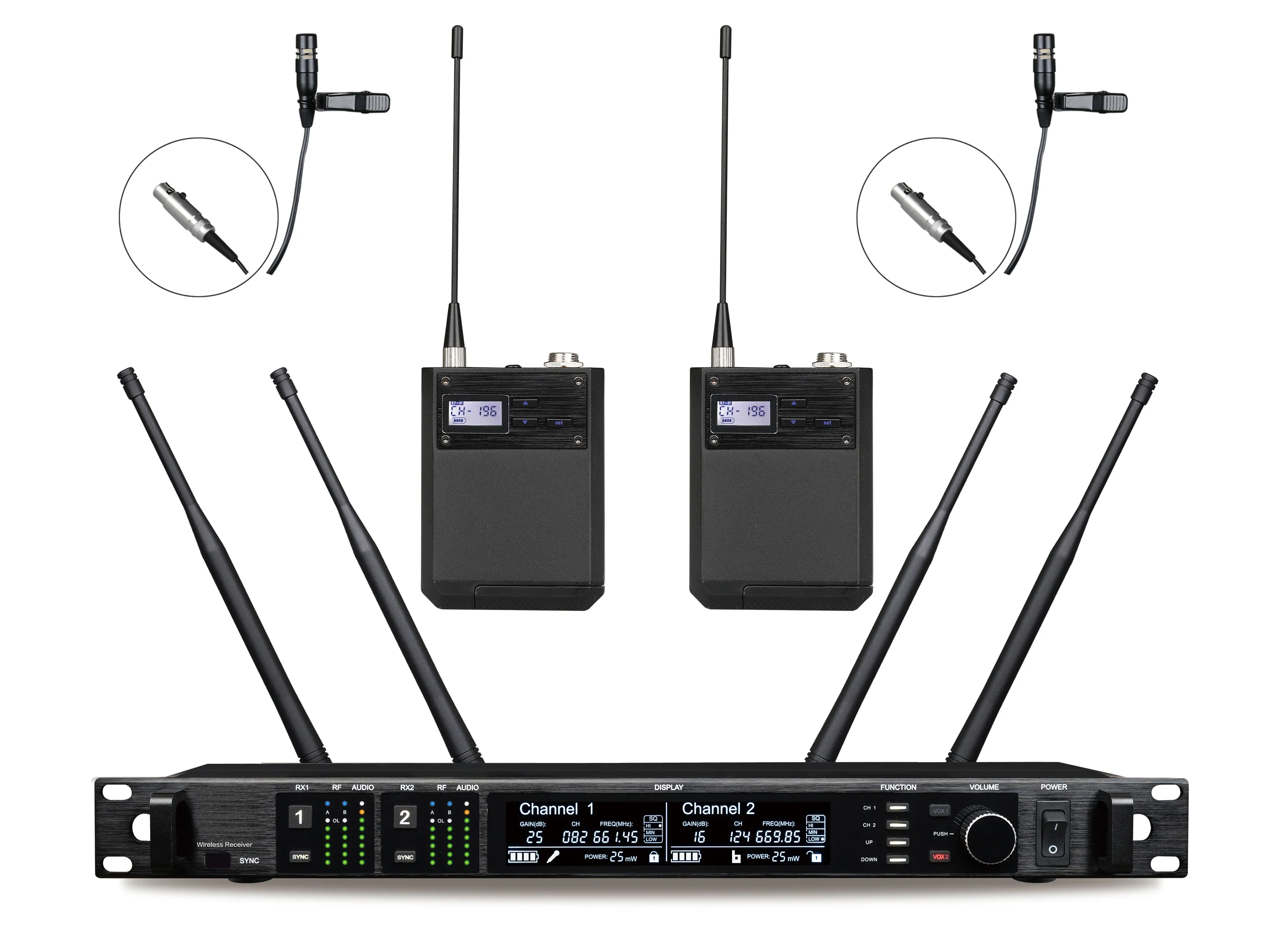 Best EIF AD4D Handheld Lavalie - Wireless Lavalier Microphone Dual Receiver ulasan dan harga