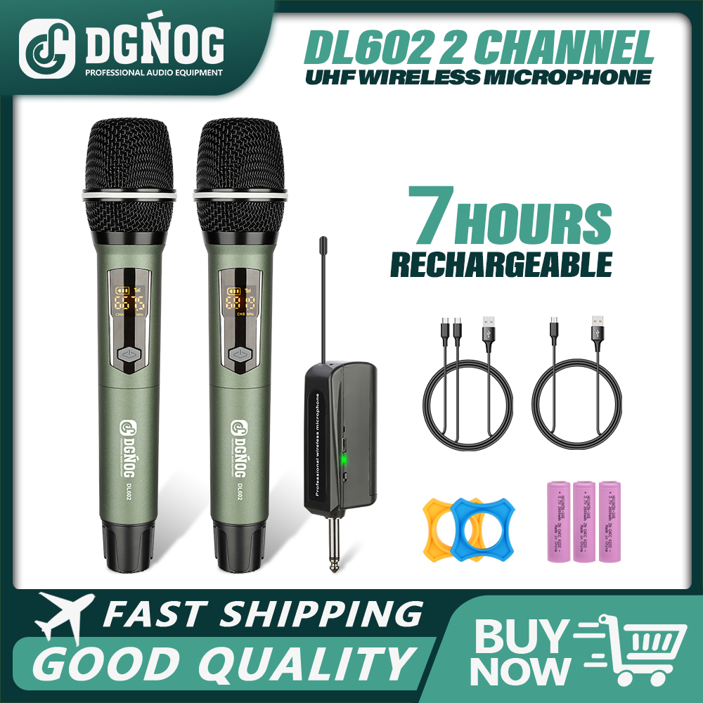 Dual Handheld Dynamic Karaoke  - Uhf Wireless Microphone System Dual Channel ulasan dan harga