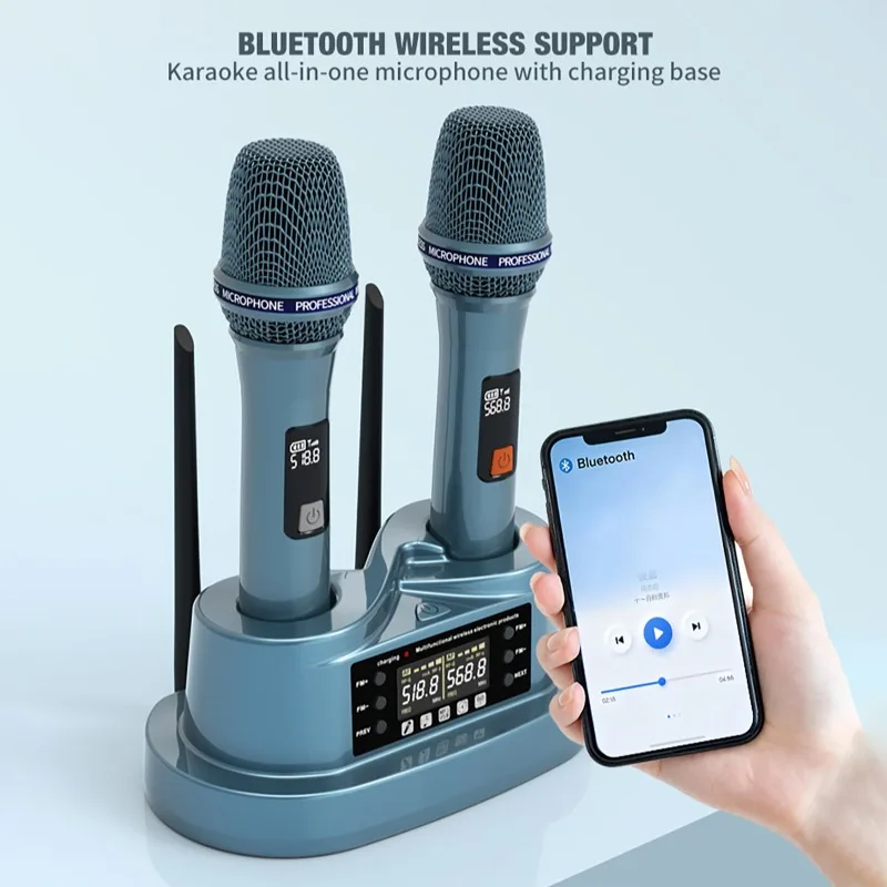 Wireless Microphone Kit With C - Bluetooth Karaoke Microphone Handheld ulasan dan harga