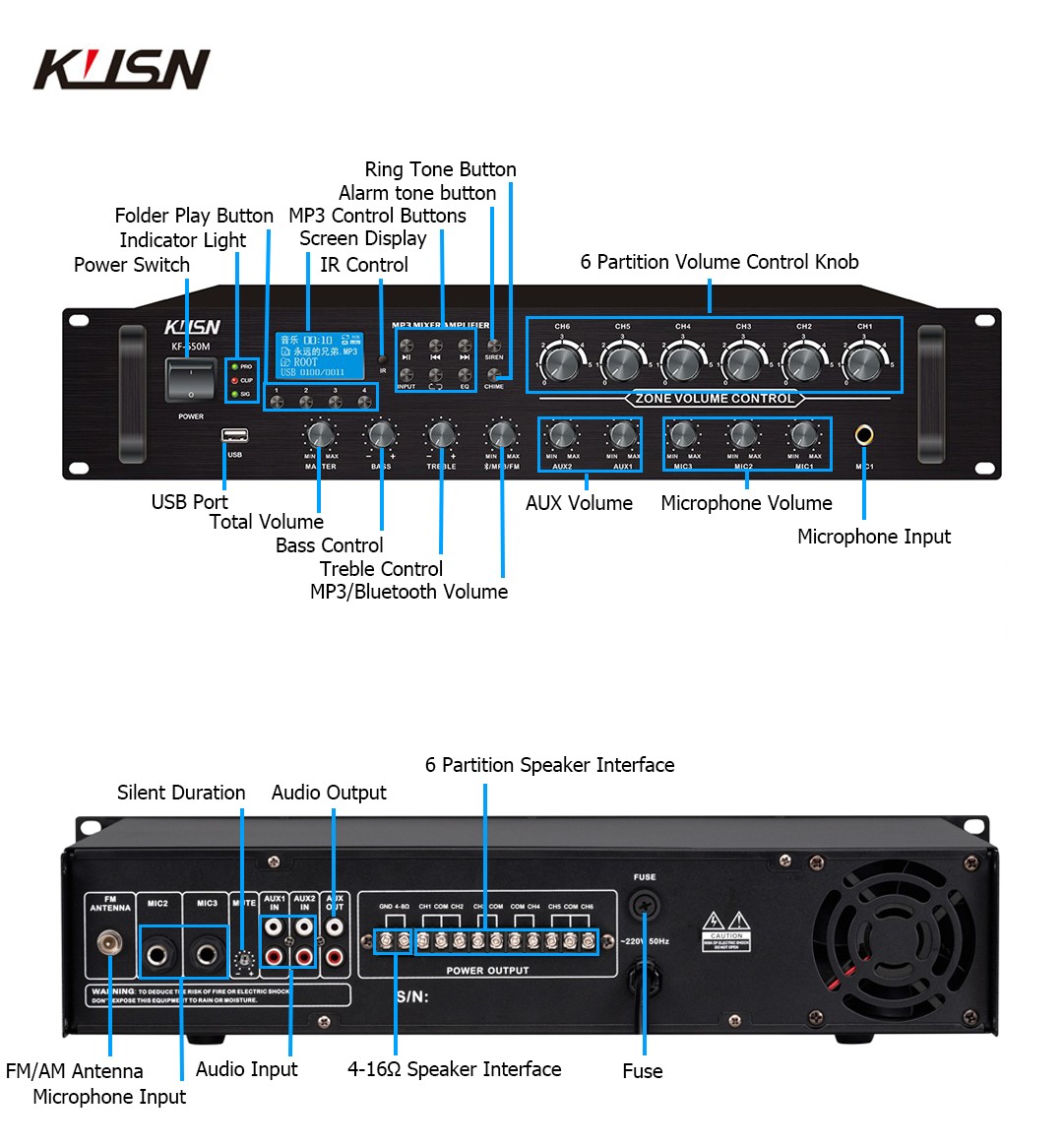 6 Zone 180W 100V Powered Ampli - Karaoke Amplifier Mixer Bluetooth ulasan dan harga