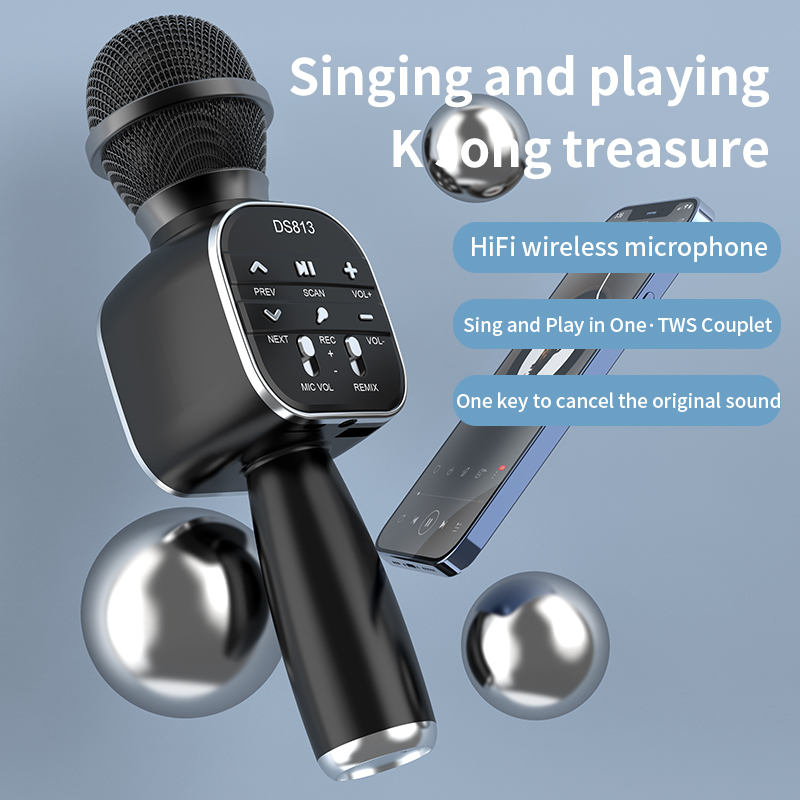 DS813 Wireless Bluetooth Karao - Bluetooth Karaoke Microphone Handheld ulasan dan harga