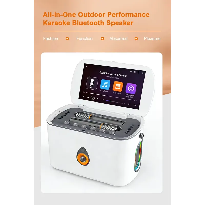 Portable Bluetooth Speaker wit - Karaoke Machine Portable With 2 Mic ulasan dan harga