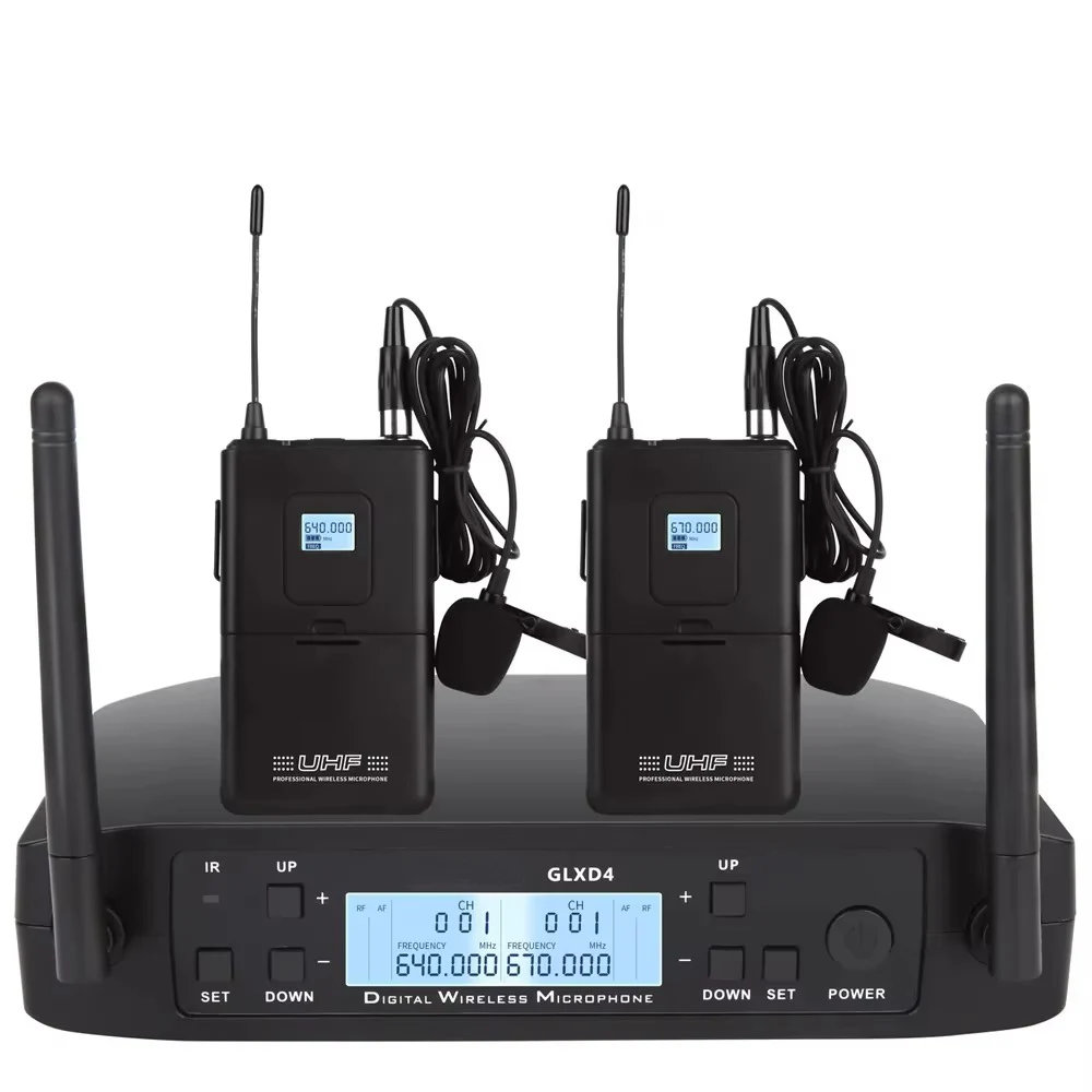 GLXD4 Professional Wireless Mi - Wireless Lavalier Microphone Dual Receiver ulasan dan harga