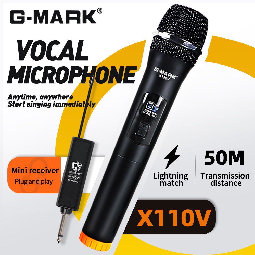Microphone G-MARK X110V Wirele - Rechargeable Wireless Mic Lithium Battery ulasan dan harga