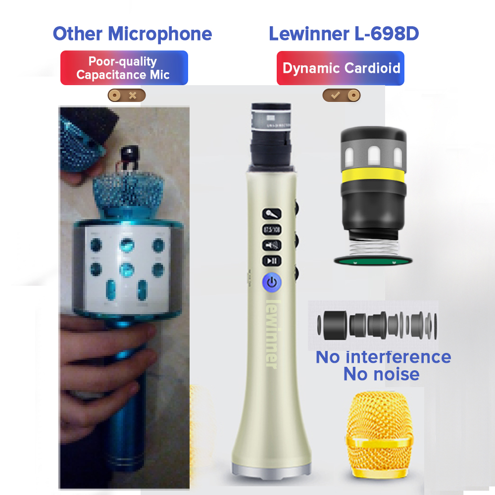 Lewinner L-698D Professional 2 - Bluetooth Karaoke Microphone Handheld ulasan dan harga