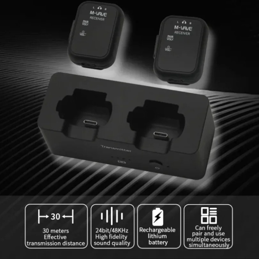 M-VAVE SWS12 Dual Receiver Wir - Wireless Lavalier Microphone Dual Receiver ulasan dan harga