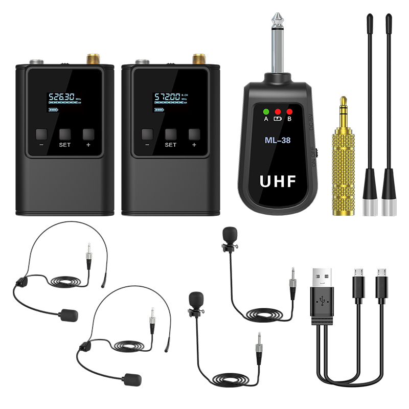 Dual Wireless Microphone Syste - Wireless Lavalier Microphone Dual Receiver ulasan dan harga