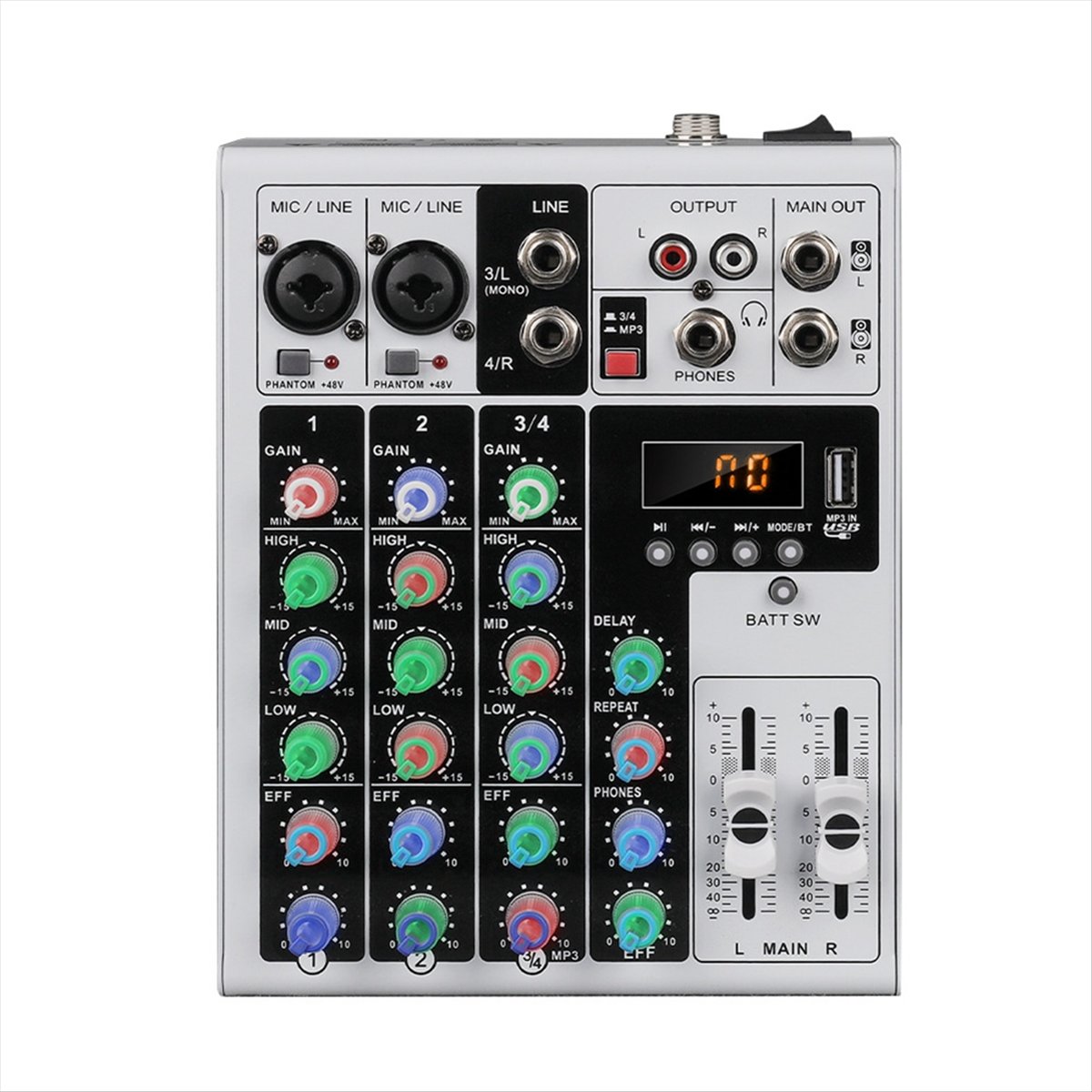 DTC5 4 Channels Audio Mixer Po - Karaoke Amplifier Mixer Bluetooth ulasan dan harga