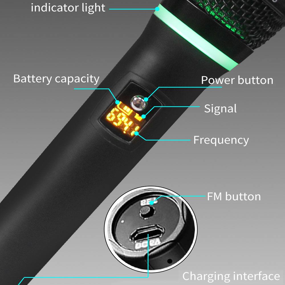 YARMEE UHF Wireless Microphone - Rechargeable Wireless Mic Lithium Battery ulasan dan harga