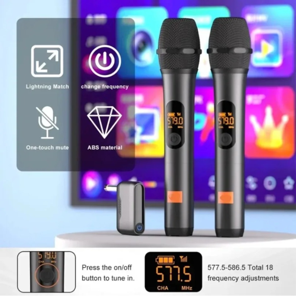 Party Box UHF Dual Channel Wir - Uhf Wireless Microphone System Dual Channel ulasan dan harga