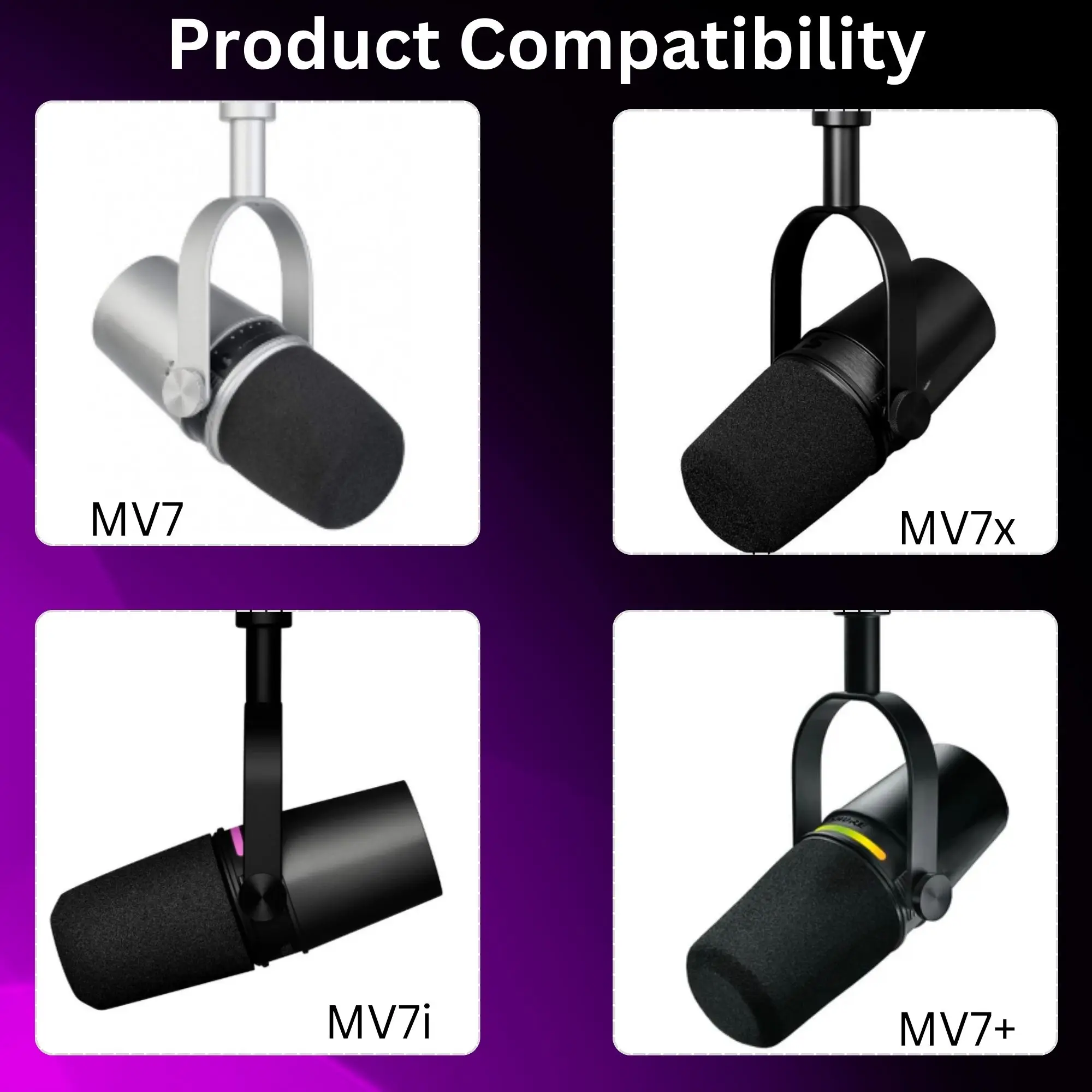 MV7 Foam for Shure MV7, MV7i,  - Microphone Pop Filter Foam Windscreen ulasan dan harga