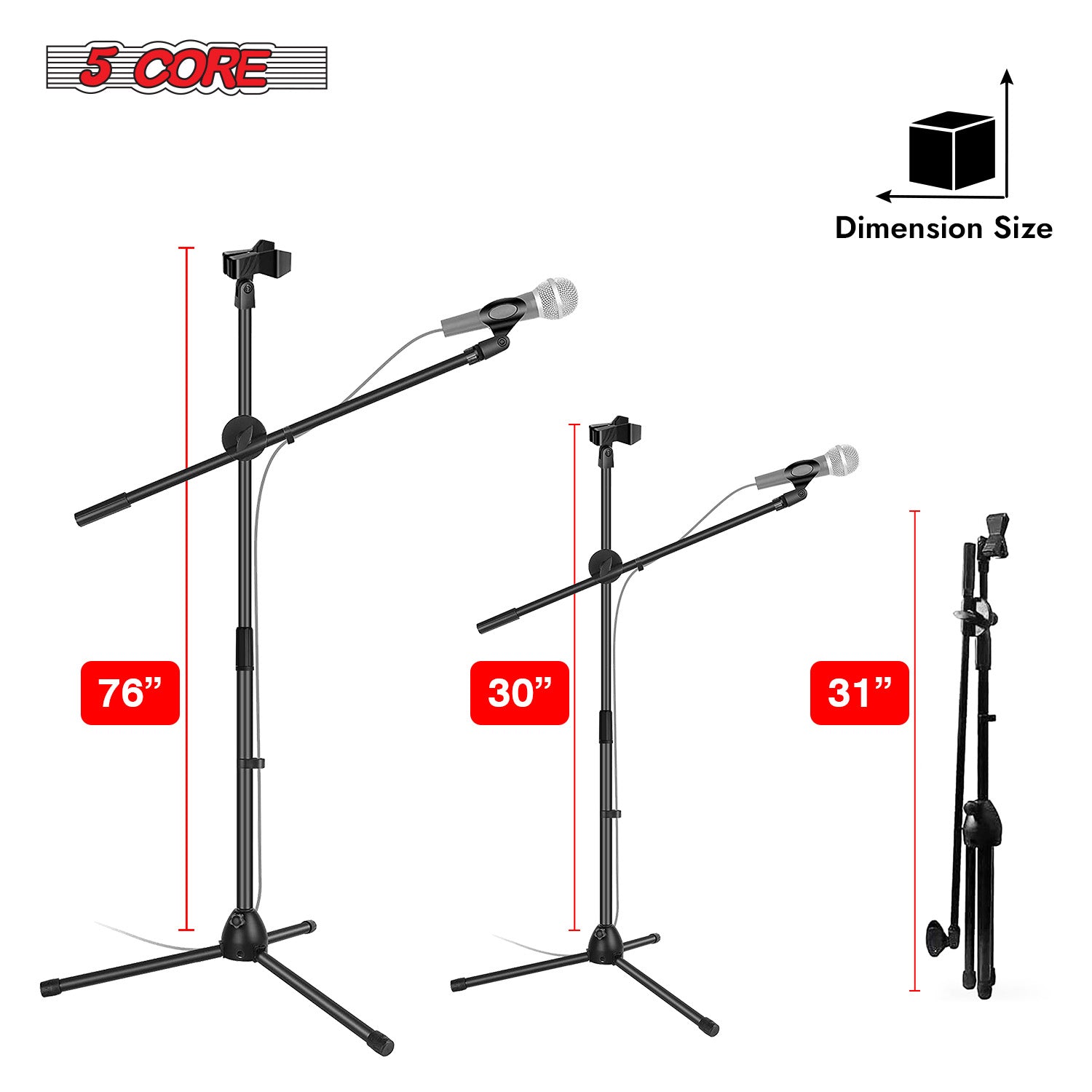 5 Core Tripod Mic Stand Adjust - Microphone Stand Boom Arm Floor ulasan dan harga