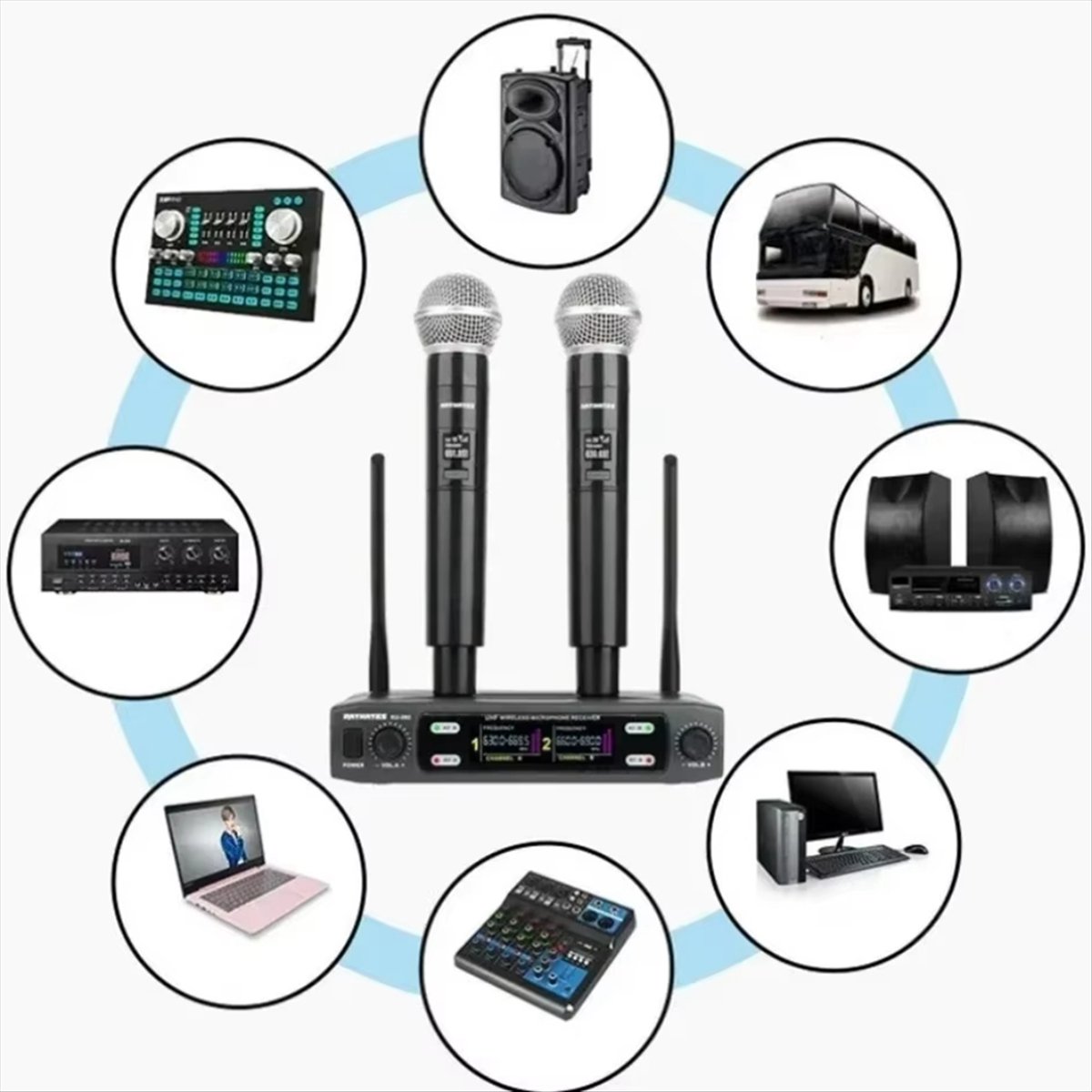 T1584C-Dual Channel Profession - Uhf Wireless Microphone System Dual Channel ulasan dan harga