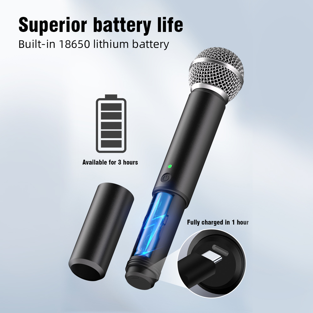 G-MARK UHF Wireless Microphone - Rechargeable Wireless Mic Lithium Battery ulasan dan harga
