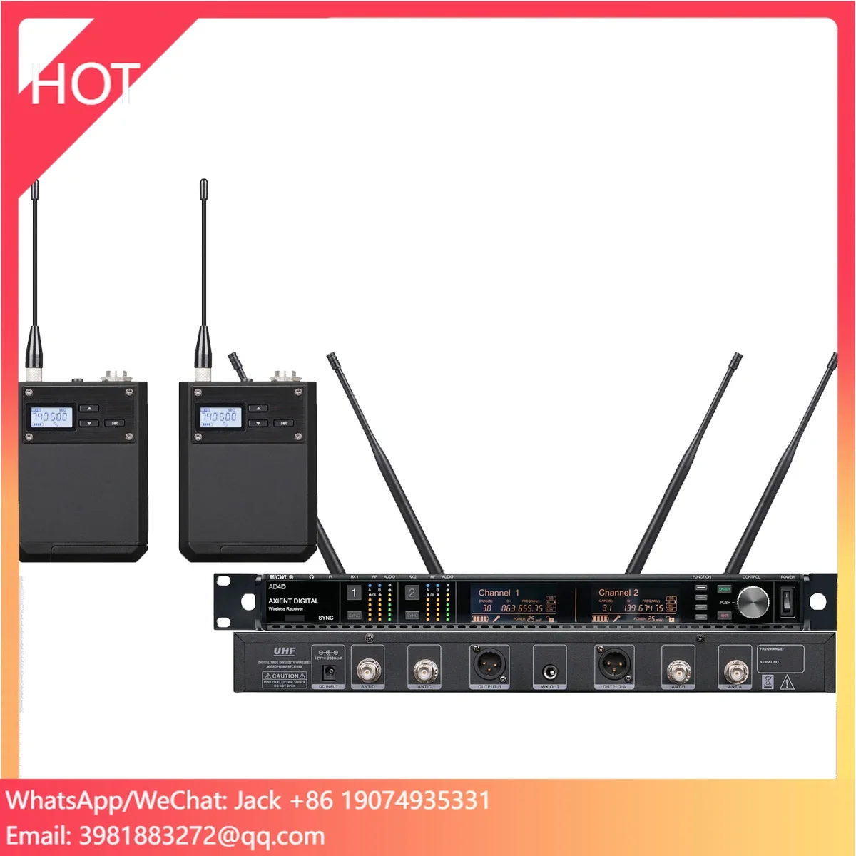 Professional WCM16 Black Cardi - Uhf Wireless Microphone System Dual Channel ulasan dan harga