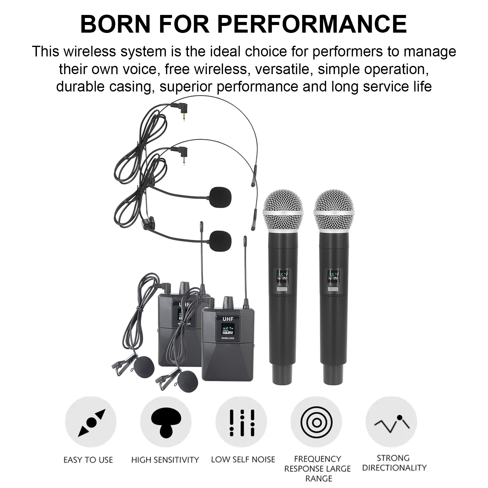 Wireless Microphone Profession - Wireless Lavalier Microphone Dual Receiver ulasan dan harga