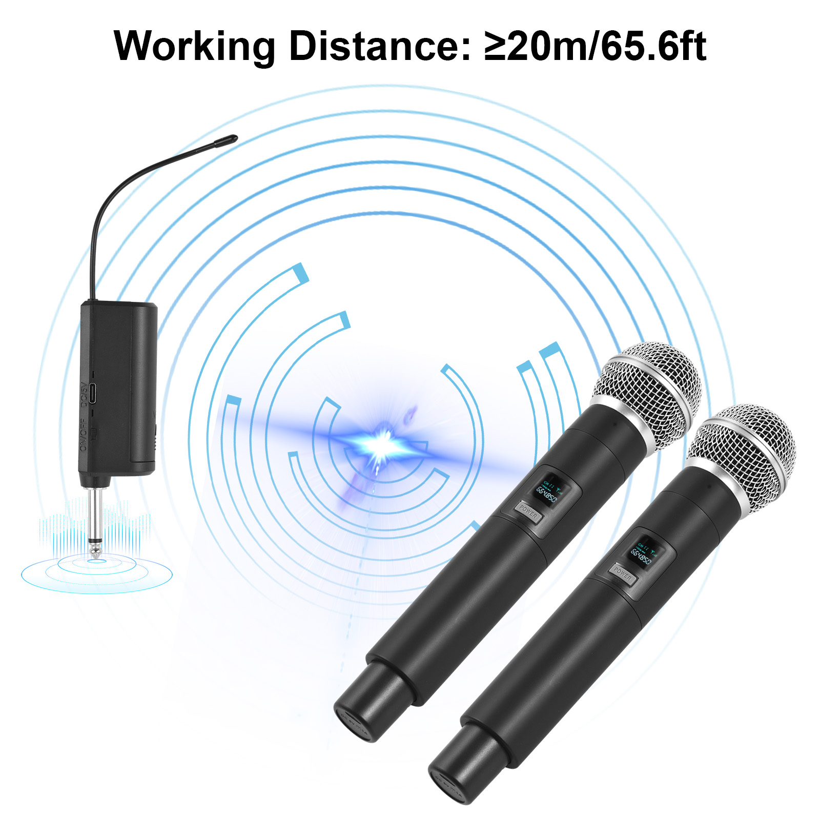 Wireless Microphone Profession - Wireless Lavalier Microphone Dual Receiver ulasan dan harga