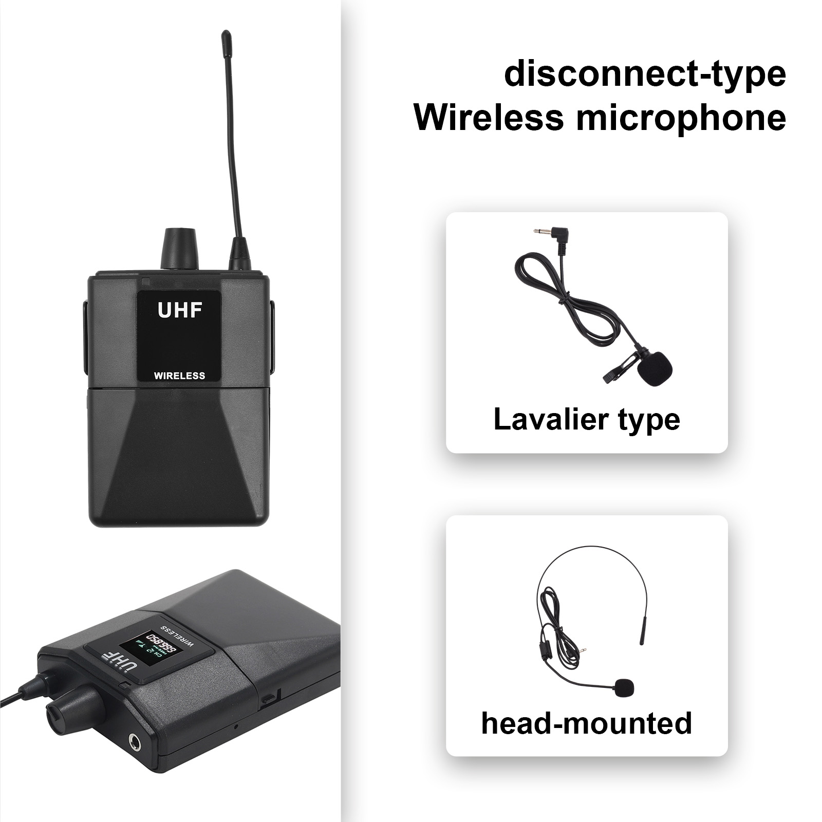 Wireless Microphone Profession - Wireless Lavalier Microphone Dual Receiver ulasan dan harga