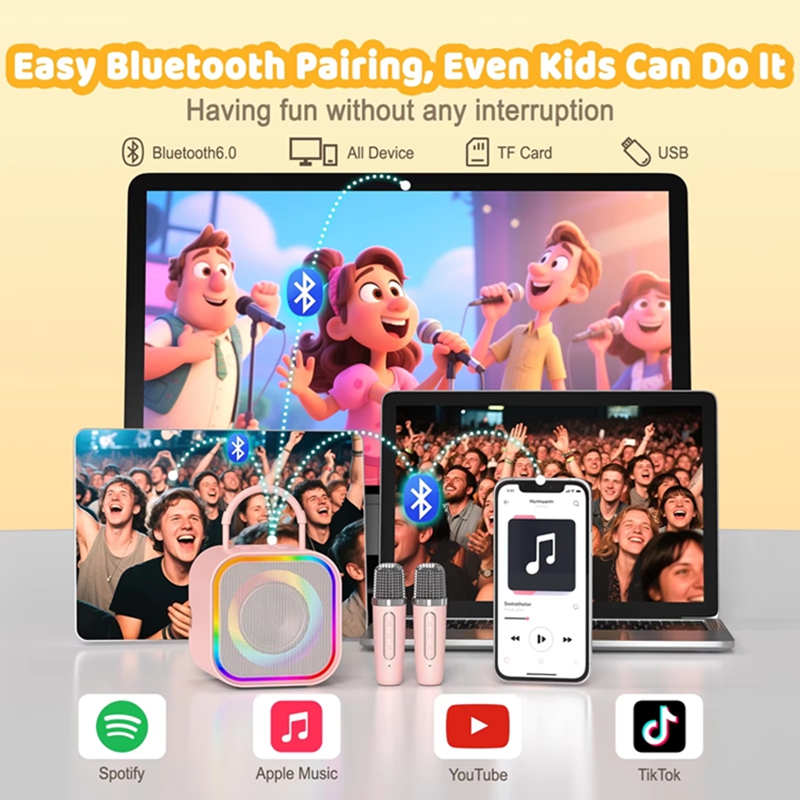 LZQLY Mini Karaoke Machine for - Karaoke Machine Portable With 2 Mic ulasan dan harga