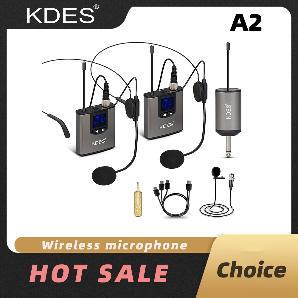KDES Dual Wireless Microphone  - Wireless Lavalier Microphone Dual Receiver ulasan dan harga