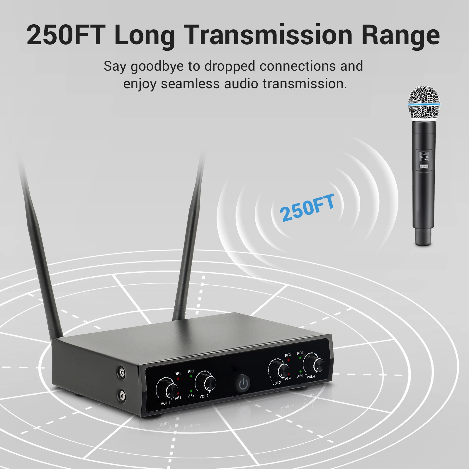 Metal UHF Wireless Microphone  - Wireless Lavalier Microphone Dual Receiver ulasan dan harga