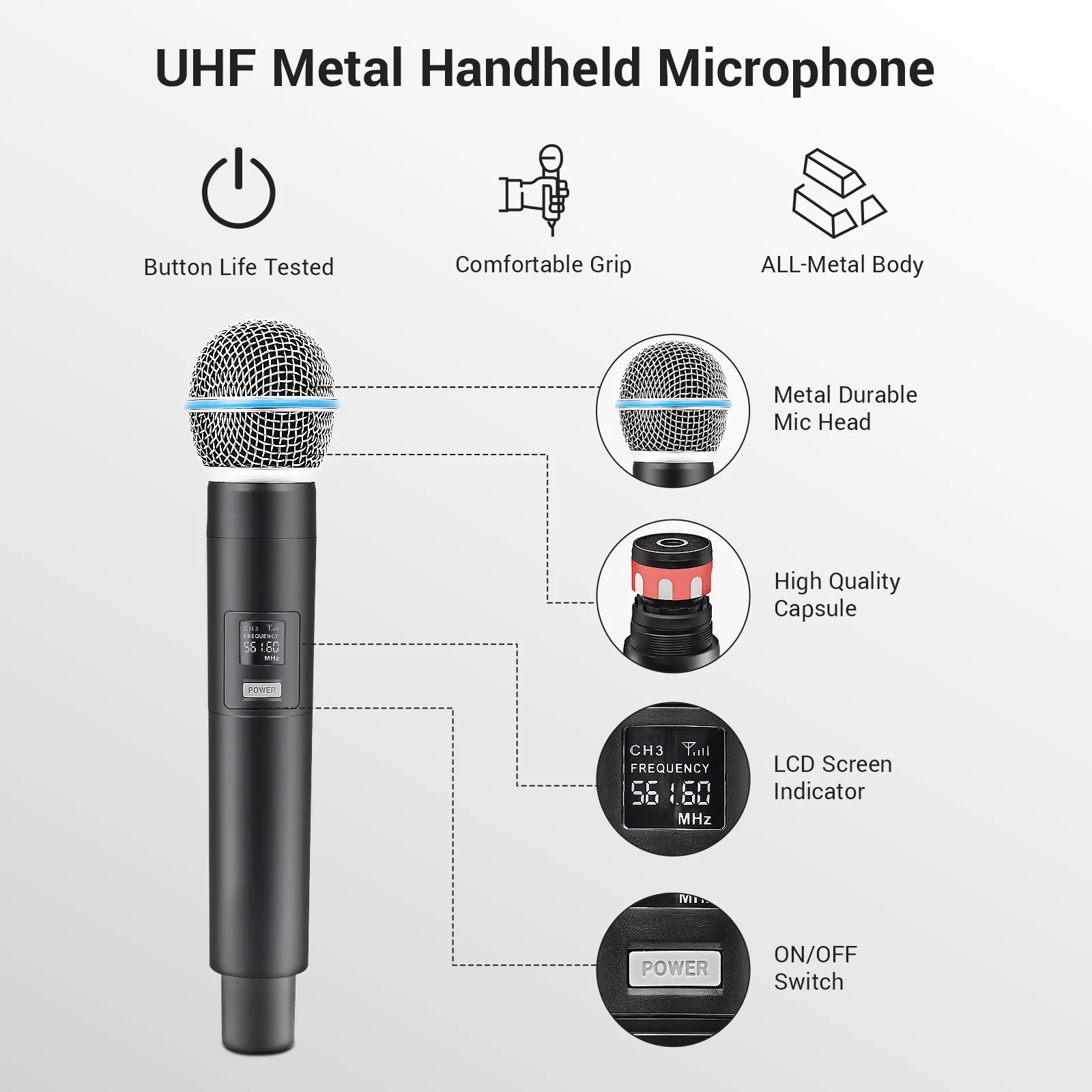 Metal UHF Wireless Microphone  - Wireless Lavalier Microphone Dual Receiver ulasan dan harga