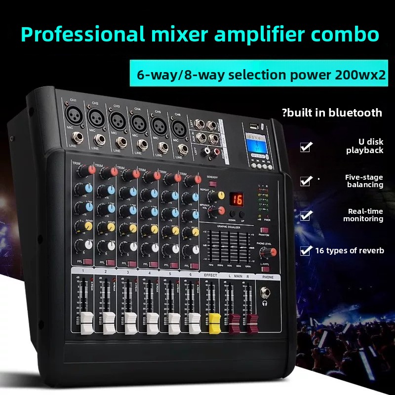 Mixer with power amplifier USB - Karaoke Amplifier Mixer Bluetooth ulasan dan harga