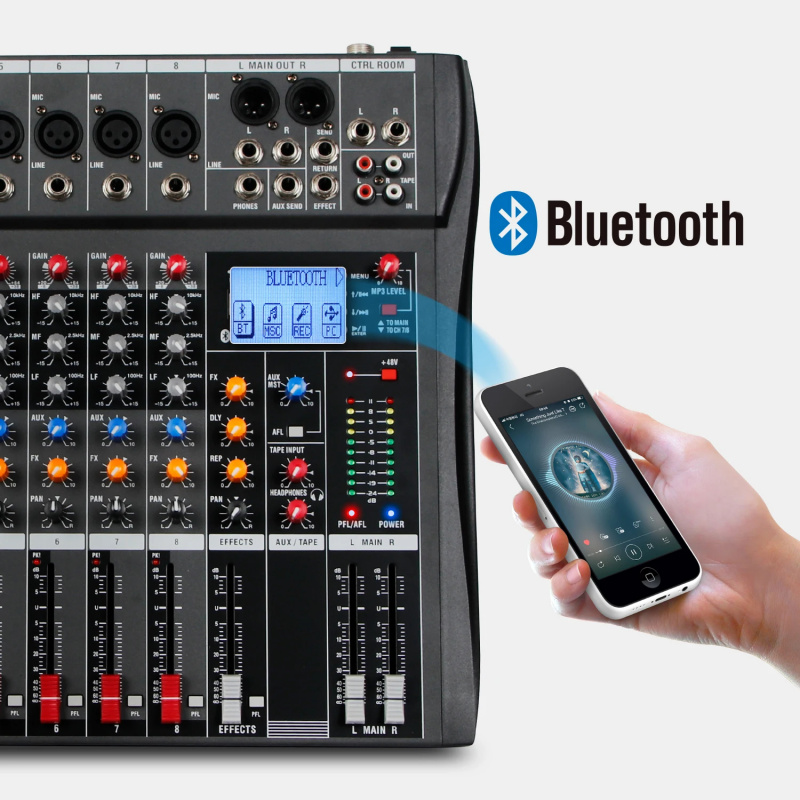 8 Channel USB Bluetooth Audio  - Karaoke Amplifier Mixer Bluetooth ulasan dan harga