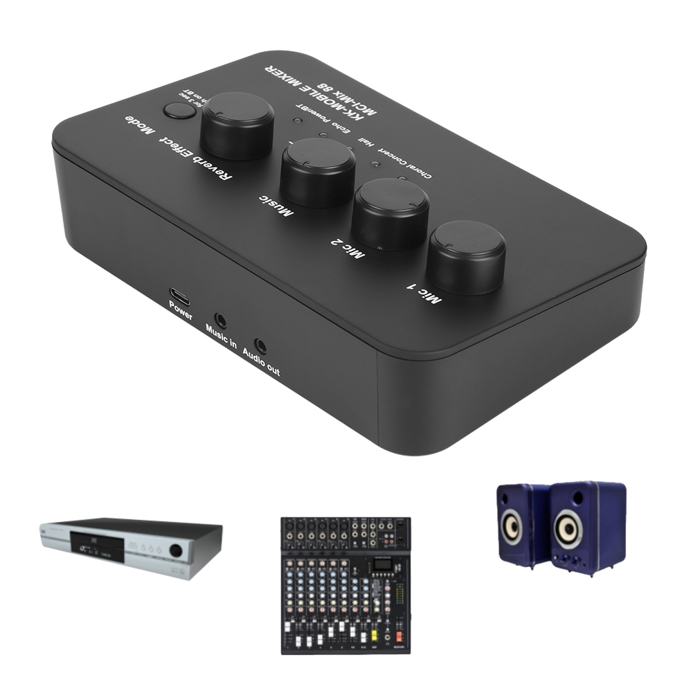 Karaoke Audio Mixer AUX IN/OUT - Karaoke Amplifier Mixer Bluetooth ulasan dan harga