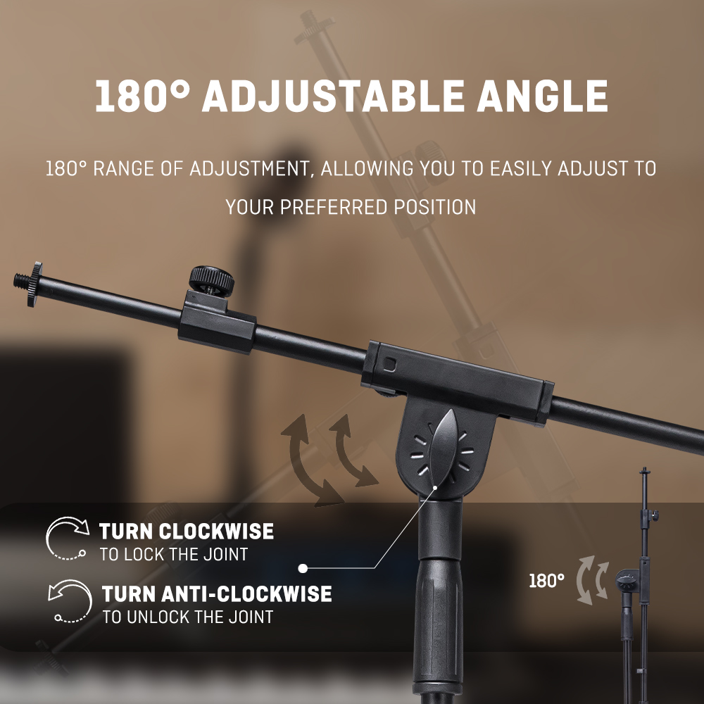 Heavy Floor Microphone Tripod  - Microphone Stand Boom Arm Floor ulasan dan harga