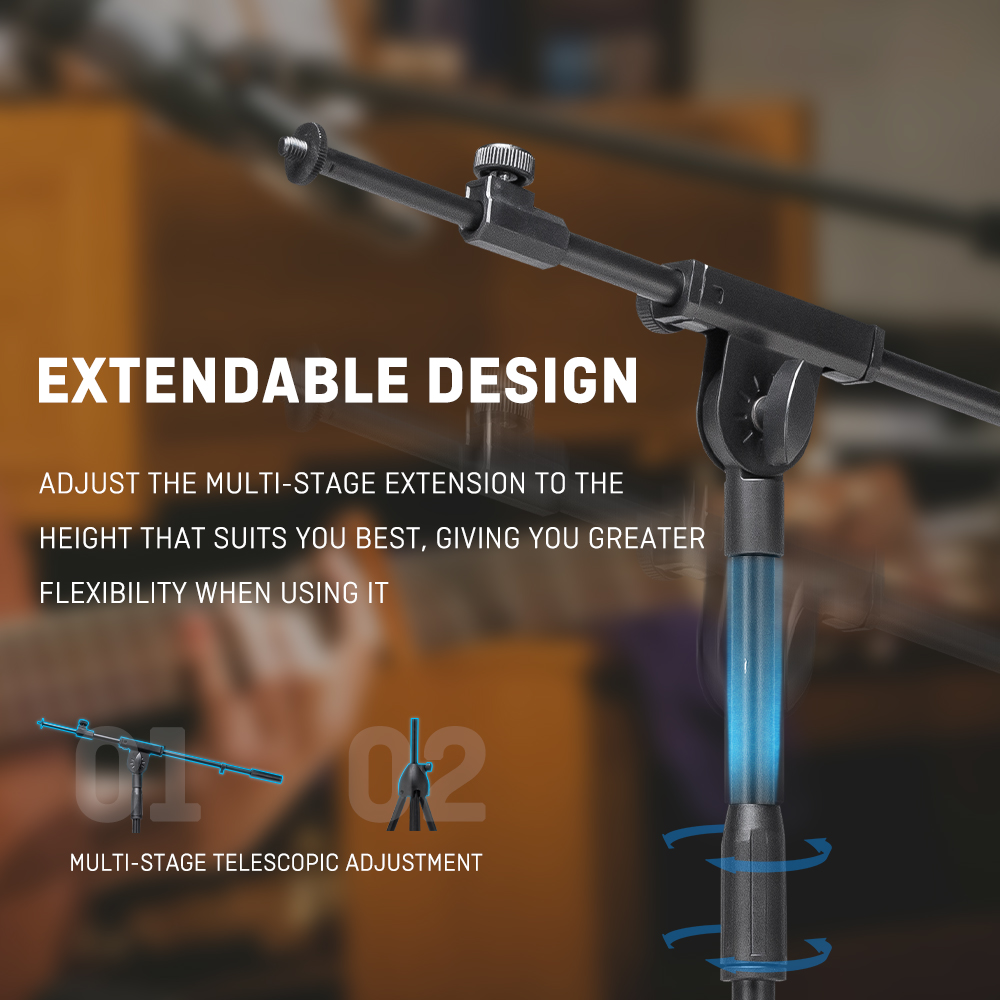 Heavy Floor Microphone Tripod  - Microphone Stand Boom Arm Floor ulasan dan harga
