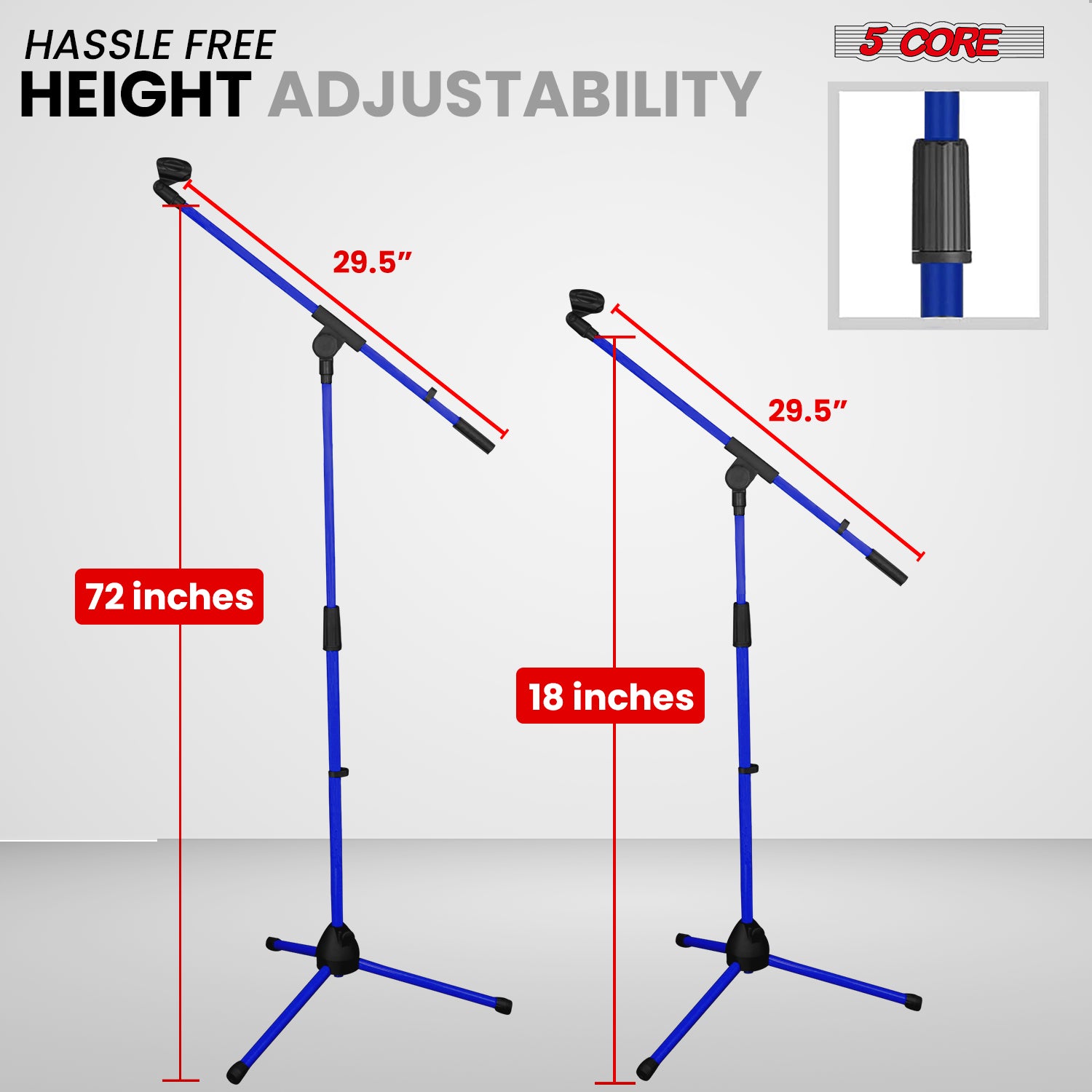 5 Core Tripod Mic Stand Adjust - Microphone Stand Boom Arm Floor ulasan dan harga