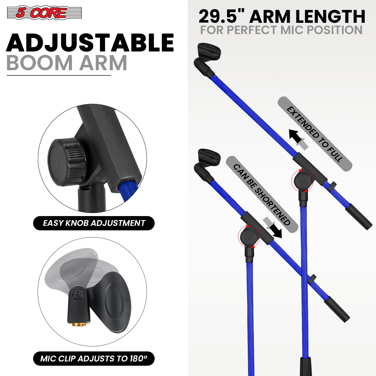 5 Core Tripod Mic Stand Adjust - Microphone Stand Boom Arm Floor ulasan dan harga