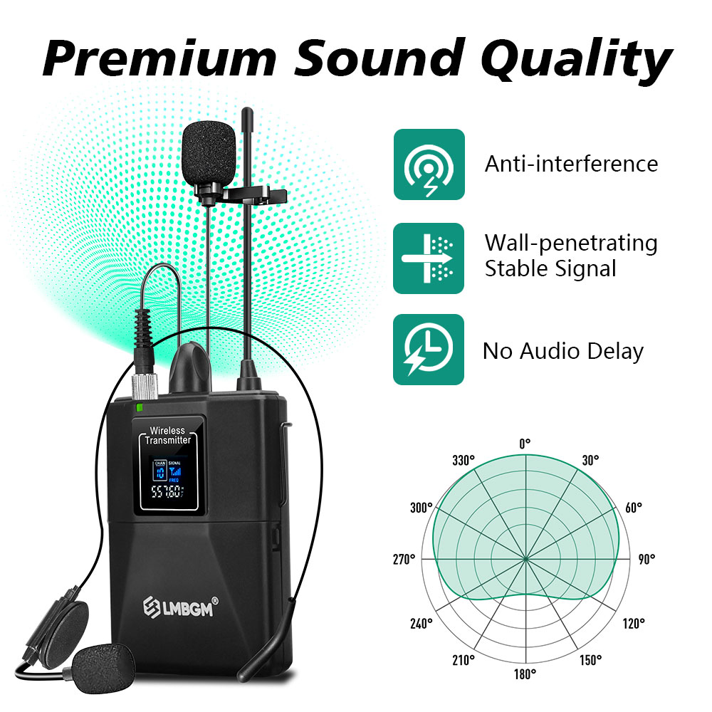 LMBGM R22 2Channel UHF Wireles - Wireless Lavalier Microphone Dual Receiver ulasan dan harga