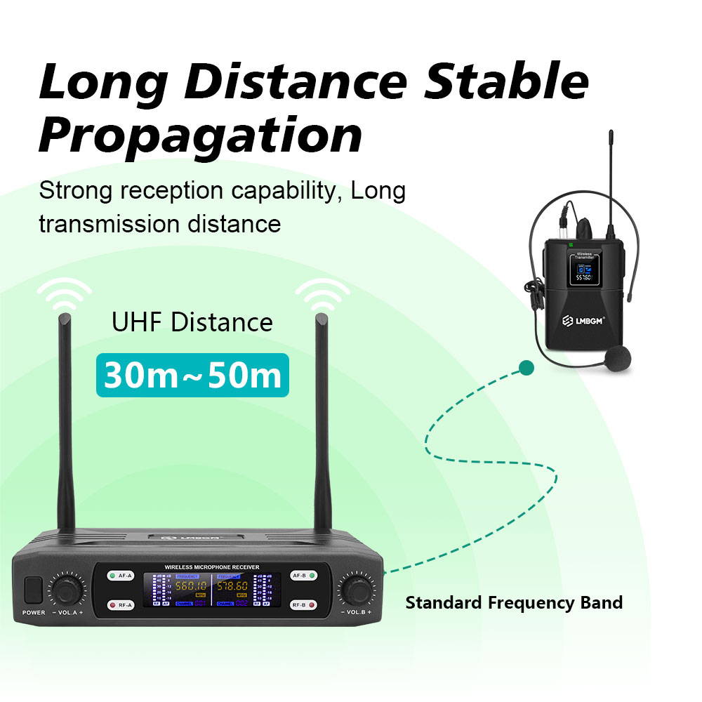 LMBGM R22 2Channel UHF Wireles - Wireless Lavalier Microphone Dual Receiver ulasan dan harga