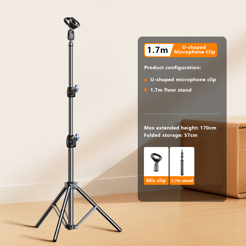 1.7M Adjustable Microphone Flo - Microphone Stand Boom Arm Floor ulasan dan harga