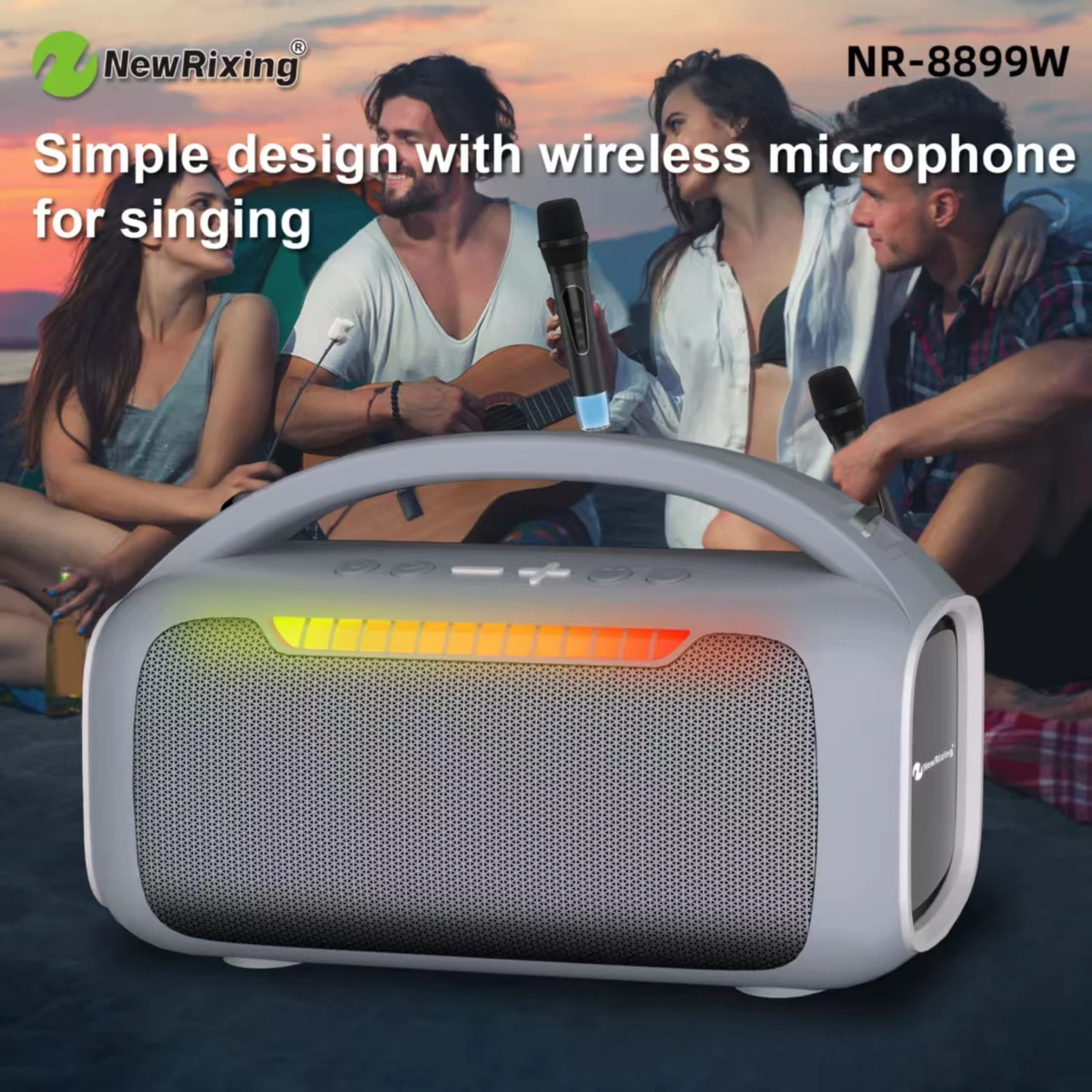 NewRixing 30W Bluetooth Speake - Karaoke Machine Portable With 2 Mic ulasan dan harga
