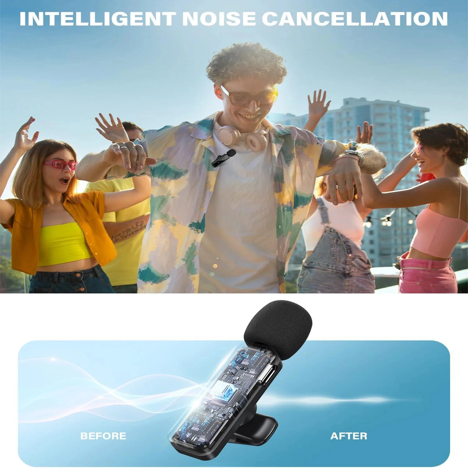 Lavalier Wireless Microphone 8 - Rechargeable Wireless Mic Lithium Battery ulasan dan harga
